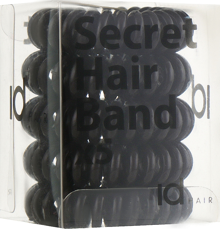 Silikonowe gumki do włosów, brązowe - idHair Secret Hair Band Brown — Zdjęcie N1