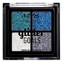 Paletka kremowych brokatów - NYX Professional Makeup Glitter Goals Cream Quad Palette — Zdjęcie N1