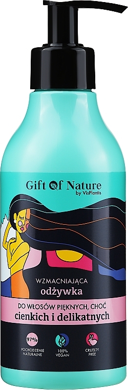 Wzmacniająca odżywka do włosów cienkich i delikatnych - Vis Plantis Gift of Nature 