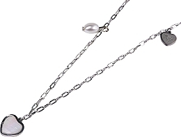 Naszyjnik, serce i perła, srebrny - Lolita Accessories — Zdjęcie N1