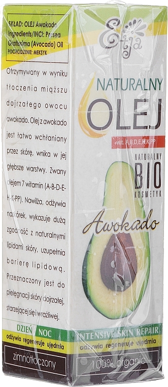 PRZECENA! Naturalny olej z awokado - Etja * — Zdjęcie N3