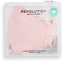 PRZECENA! Maska ochronna wielokrotnego użytku, 2 szt. - Makeup Revolution 2Pack Re-Useable Fashion Fabric Face Mask Pink * — Zdjęcie N1