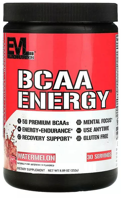 Suplement diety z aminokwasami BCAA, arbuz - EVLution Nutrition BCAA Energy Watermelon — Zdjęcie N1