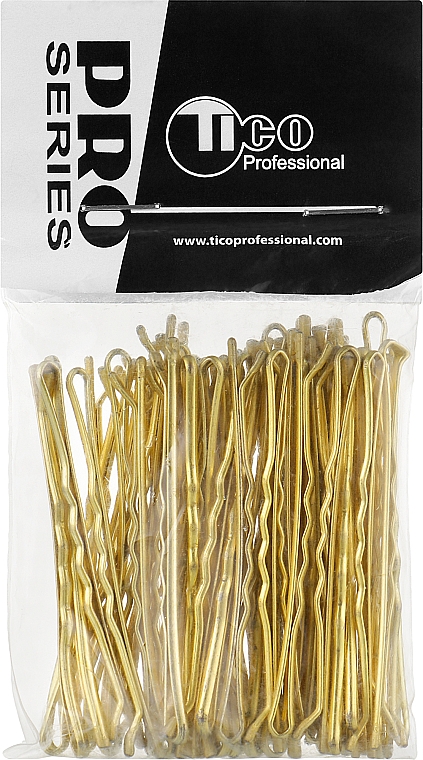 Wsuwki do włosów-niewidoczne faliste 60 mm, złote - Tico Professional — Zdjęcie N3