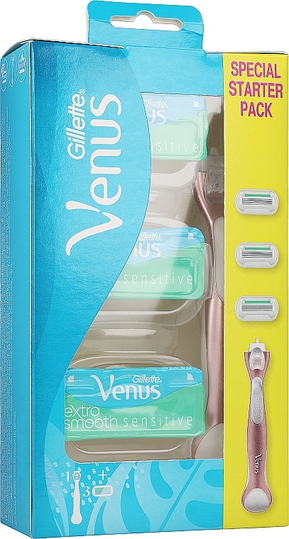Maszynka do golenia z 3 wymiennymi wkładami - Gillette Venus RoseGold Extra Smooth Sensitive — Zdjęcie N2