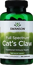 Suplement diety Ekstrakt z kociego pazura, 500 mg - Swanson Cat's Claw — Zdjęcie N1