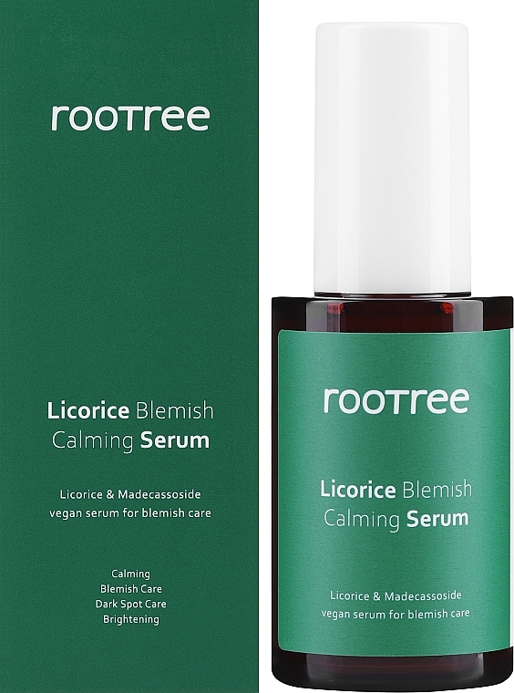 Kojące serum przeciw niedoskonałościom skóry - Rootree Licorice Blemish Calming Serum — Zdjęcie N2