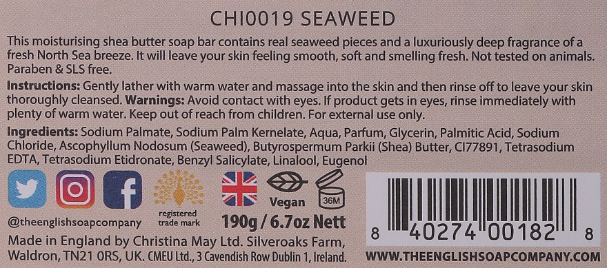 Mydło z algami morskimi - The English Soap Company Vintage Collection Seaweed Soap — Zdjęcie N2