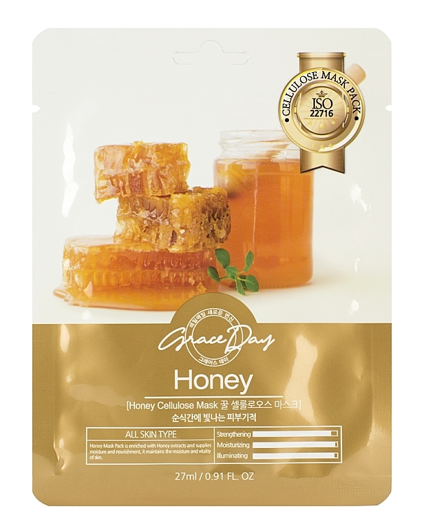 Maska w płachcie z ekstraktem z miodu - Grace Day Honey Cellulose Mask — Zdjęcie N1