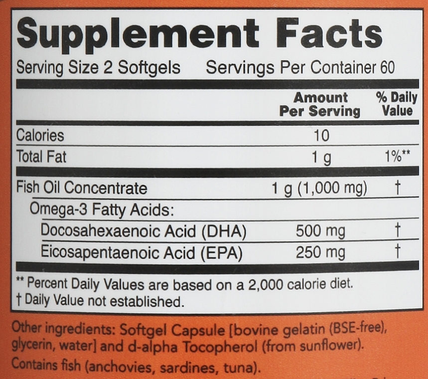 Kapsułki żelowe Kwas DHA 250 mg - Now Foods DHA-250 Brain Supports — Zdjęcie N2