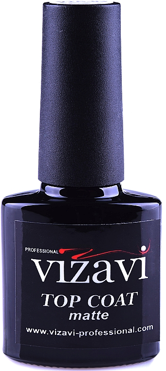 Nielepiący się matowy top coat do paznokci - Vizavi Professional Top Coat Matte — Zdjęcie N1