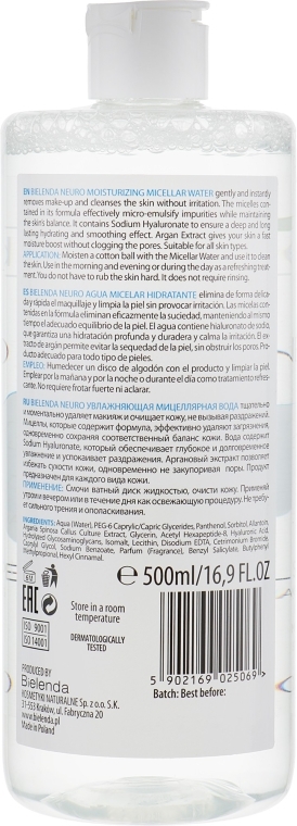 Woda micelarna - Bielenda Neuro Moisturizing Micellar Water — Zdjęcie N2