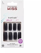 Kup Zestaw sztucznych paznokci z klejem, długi - Kiss Fantasy On-Trend Translucent Nails Jelly Color 
