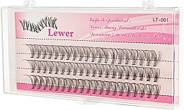 Zestaw sztucznych kępek rzęs, 12 mm, 60 szt. - Lewer Pink — Zdjęcie N1