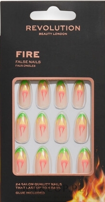 Sztuczne paznokcie - Makeup Revolution Flawless False Nails Fire — Zdjęcie 24 szt.