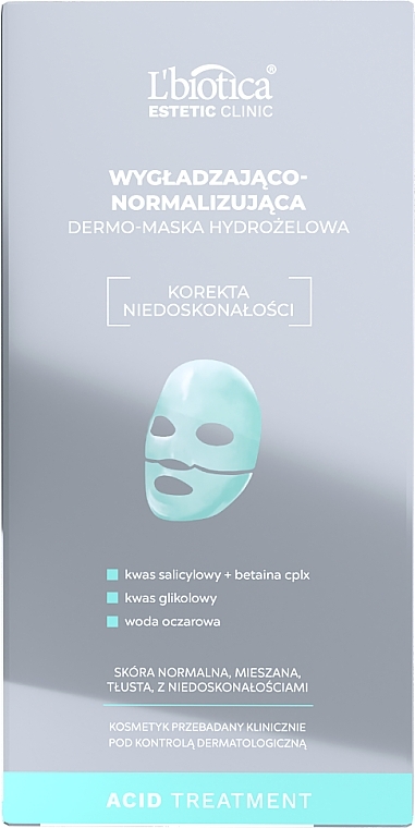 Wygładzająco-normalizująca dermomaska hydrożelowa do twarzy - L’biotica Estetic Clinic ACID Treatment — Zdjęcie N1