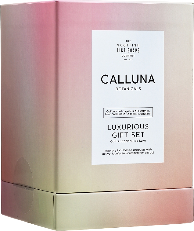 Zestaw - Scottish Fine Soaps Calluna Botanicals Luxurious Gift Set (h/cr/75ml + b/essence/100ml + b/cr/75ml + soap/40g) — Zdjęcie N1