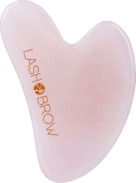 Kamień gua sha do masażu, różowy kwarc, serce - Lash Brow — Zdjęcie N1