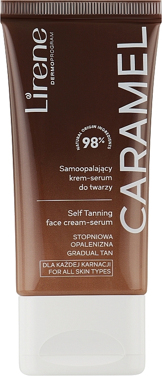 Samoopalający krem-serum do twarzy Caramel - Lirene Perfect Tan Self-Tanning Cream-Serum