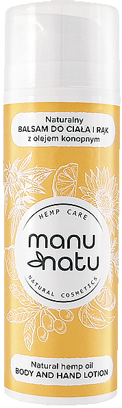 Naturalny balsam do ciała i rąk z olejem konopnym - Manu Natu Natural Hemp Oil Body And Hand Lotion — Zdjęcie N1