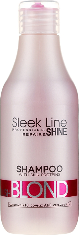 Szampon do włosów blond nadający różowy odcień - Stapiz Sleek Line Blush Blond Shampoo