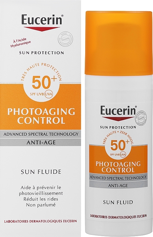Fluid ochronny przeciw fotostarzeniu się skóry SPF 50+ - Eucerin Sun Photoaging Control Sun Fluid SPF 50+ — Zdjęcie N1