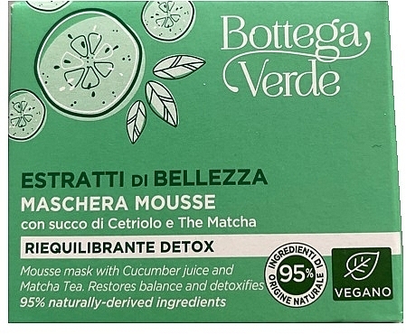 Maseczka w musie do twarzy - Bottega Verde Beauty Extracts Cucumber Juice & Matcha Tea Mousse Mask — Zdjęcie N2