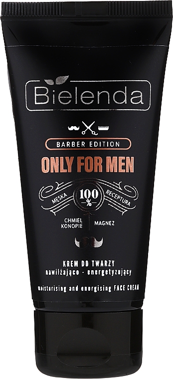 Nawilżająco-energetyzujący krem do twarzy dla mężczyzn - Bielenda Only For Men Barber Edition Moisturizing And Energizing Face Cream — Zdjęcie N1