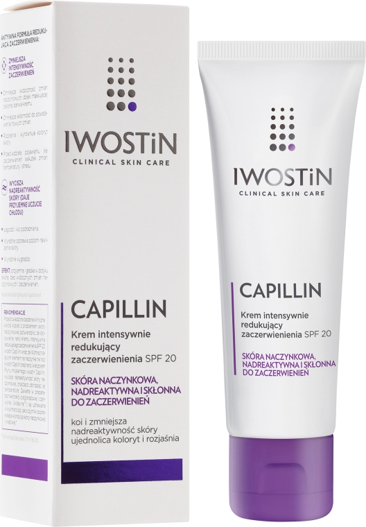 Krem intensywnie redukujący zaczerwienienia SPF 20 - Iwostin Capillin Intensive Cream SPF 20