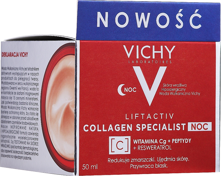 Kolagenowy krem do twarzy na noc - Vichy LiftActiv Collagen Specialist Night — Zdjęcie N3