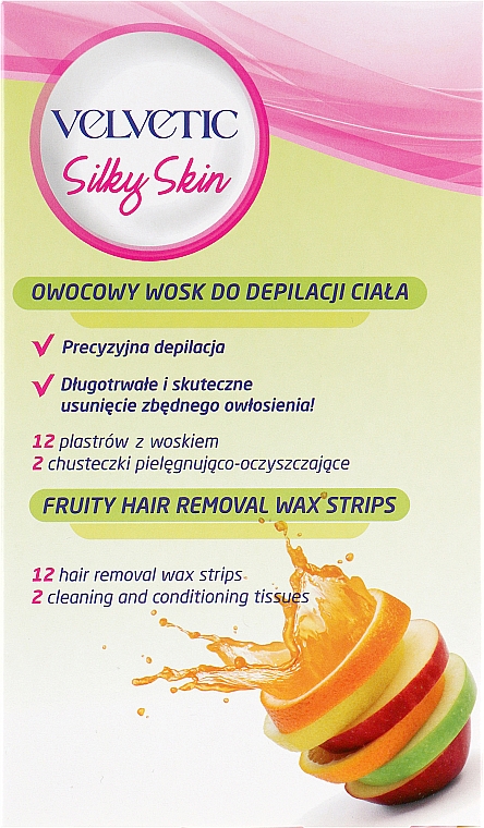 Paski do depilacji ciała Owoce - Velvetic Fruty Hair Removal Wax Strips