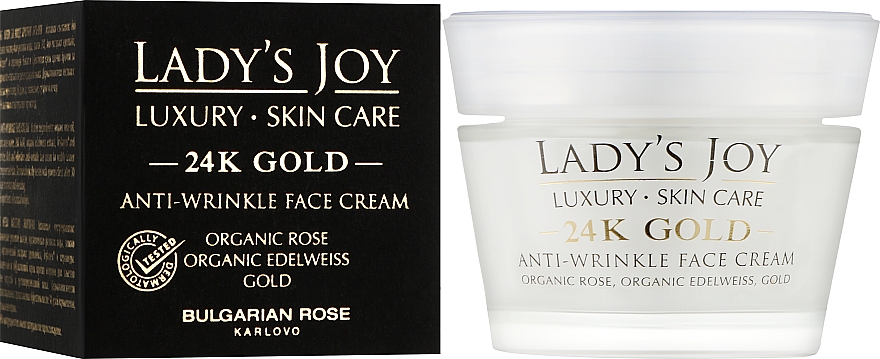 Przeciwzmarszczkowy krem do twarzy - Bulgarian Rose Lady’s Joy Luxury 24K Gold Anti-Wrinkle Cream — Zdjęcie N2