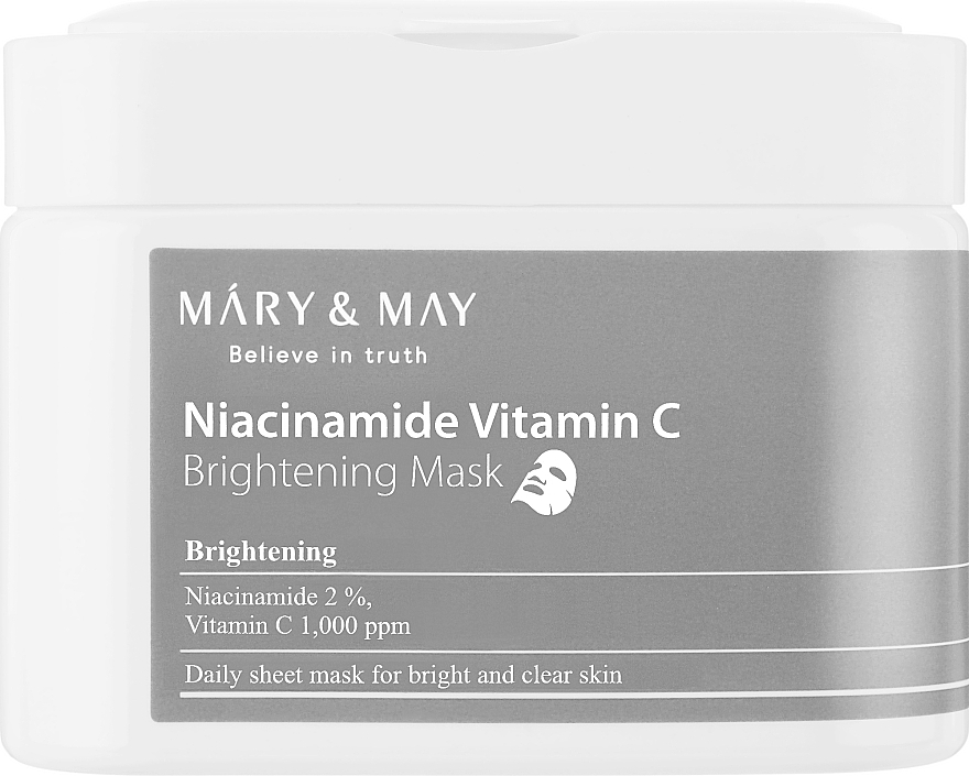 Maseczki tkankowe do twarzy z niacynamidem i witaminą C - Mary & May Niacinamide Vitamin C Brightening Mask — Zdjęcie N1