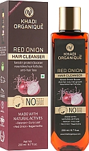 Naturalny ajurwedyjski szampon bez siarczanów z czerwonej cebuli na wzmocnienie i wzrost włosów - Khadi Organique Red Onion Hair Cleanser — Zdjęcie N1