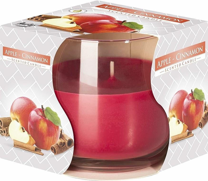 Świeca zapachowa w szkle Cynamon i jabłko - Bispol Scented Candle — Zdjęcie N1