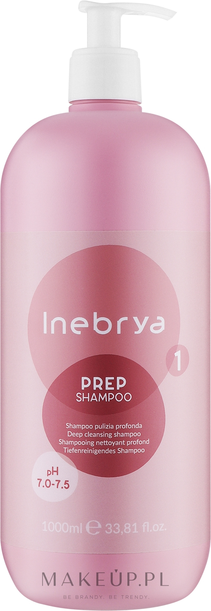 Szampon głęboko oczyszczający do włosów - Inebrya Prep Deep Cleansing Shampoo — Zdjęcie 1000 ml