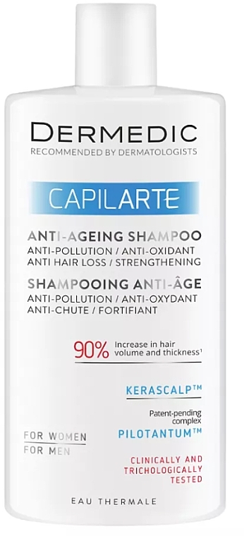 Szampon przeciwstarzeniowy do włosów z oznakami starzenia się mieszków włosowych i łodyg włosów - Dermedic Capilarte Anti-ageing Shampoo — Zdjęcie N1