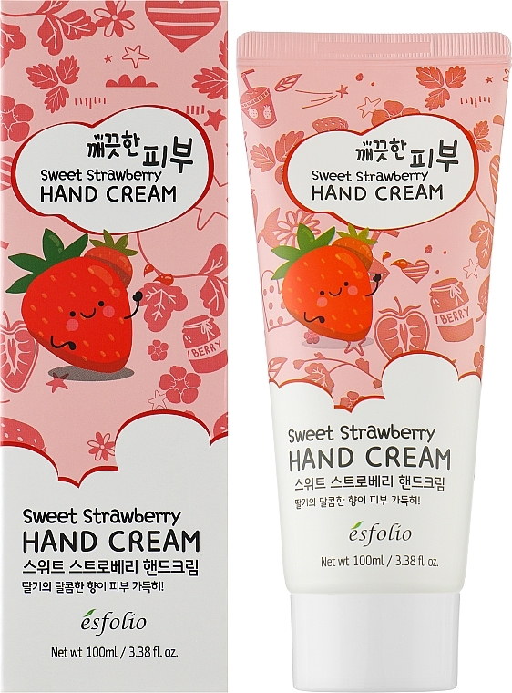 Krem do rąk z ekstraktem truskawkowym - Esfolio Pure Skin Sweet Strawberry Hand Cream  — Zdjęcie N2