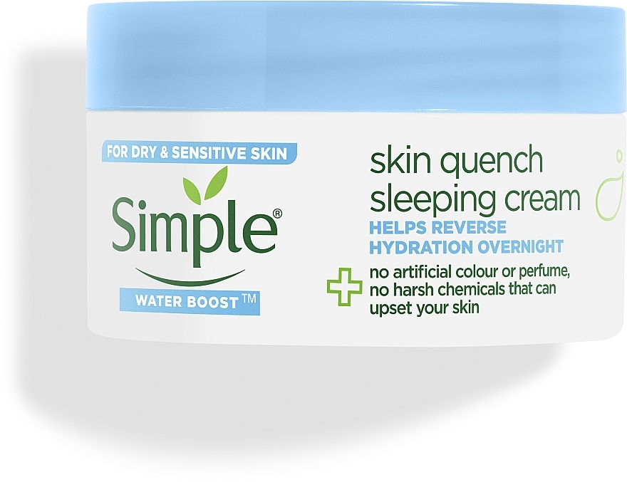 Kojący krem na noc - Simple Water Boost Skin Quench Sleeing Cream — Zdjęcie N2