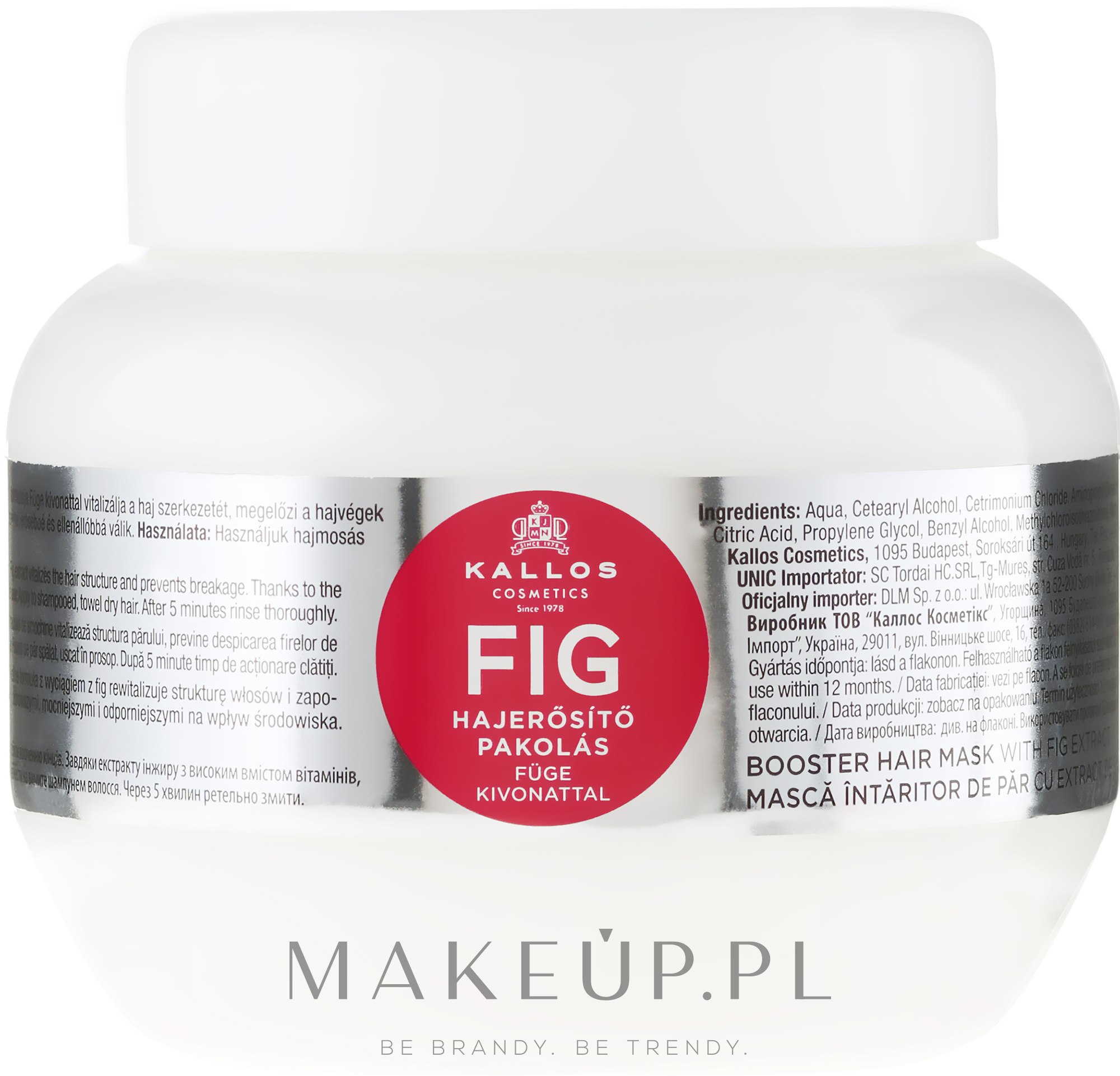 Wzmacniająca maska do włosów z wyciągiem z fig - Kallos Cosmetics Fig Booster Hair Mask With Fig Extract — Zdjęcie 275 ml