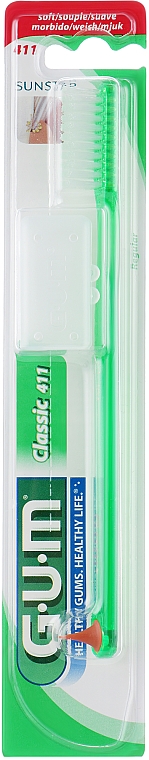 Szczoteczka do zębów Classic 411, miękka, zielona - G.U.M Soft Regular Toothbrush — Zdjęcie N1