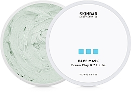 Matująca maska na twarz z zieloną glinką i 7 ekstraktami ziołowymi - SKINBAR Green Clay & 7 Herbs Face Mask — Zdjęcie N2