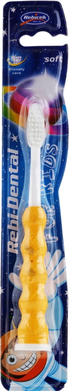 Miękka szczoteczka do zębów dla dzieci M14, żółta - Mattes Rebi-Dental — Zdjęcie N1
