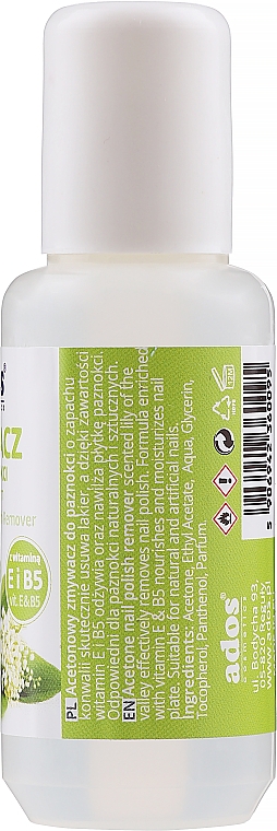 Zmywacz do paznokci z acetonem Konwalia - Ados Acetone Nail Polish Remover — Zdjęcie N2