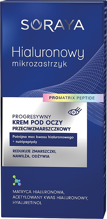 Krem przeciwzmarszczkowy pod oczy - Soraya Hyaluronic Microinjection Pro Matrix Peptide Anti-Wrinkle Eye Cream  — Zdjęcie N2