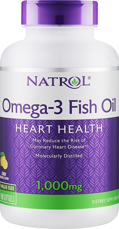 Olej rybny z kwasem Omega-3 w żelowych kapsułkach - Natrol Omega-3 Fish Oil — Zdjęcie N5