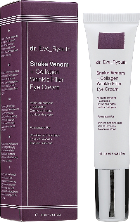 Krem na zasinienia i worki pod oczami - Dr. Eve_Ryouth Snake Venom + Collagen Wrinkle Filler Eye Cream — Zdjęcie N2