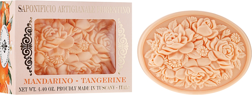 Roślinne mydło w kostce Mandarynka - Saponificio Artigianale Fiorentino Botticelli Mandarin Soap — Zdjęcie N1