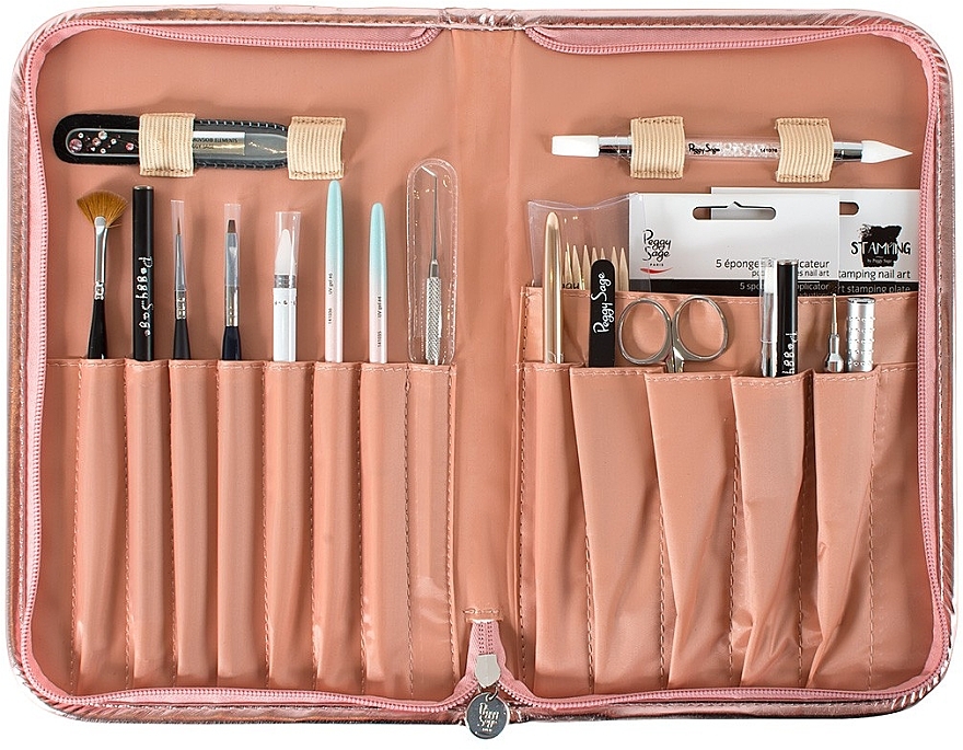 Kosmetyczka na akcesoria, różowe złoto - Peggy Sage Nail & Make-Up Brushes Bag — Zdjęcie N2