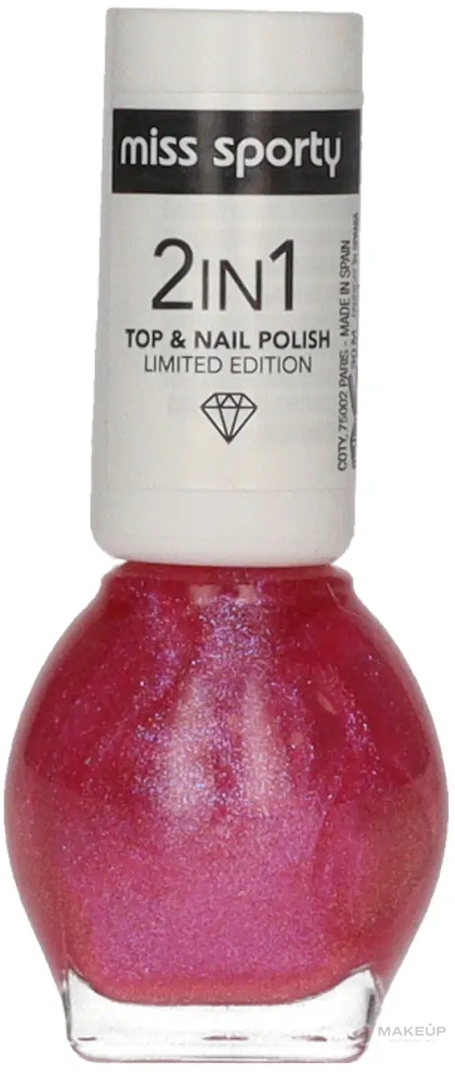 Lakier do paznokci - Miss Sporty 2In1 Top & Nail Polish Limited Edition — Zdjęcie 01